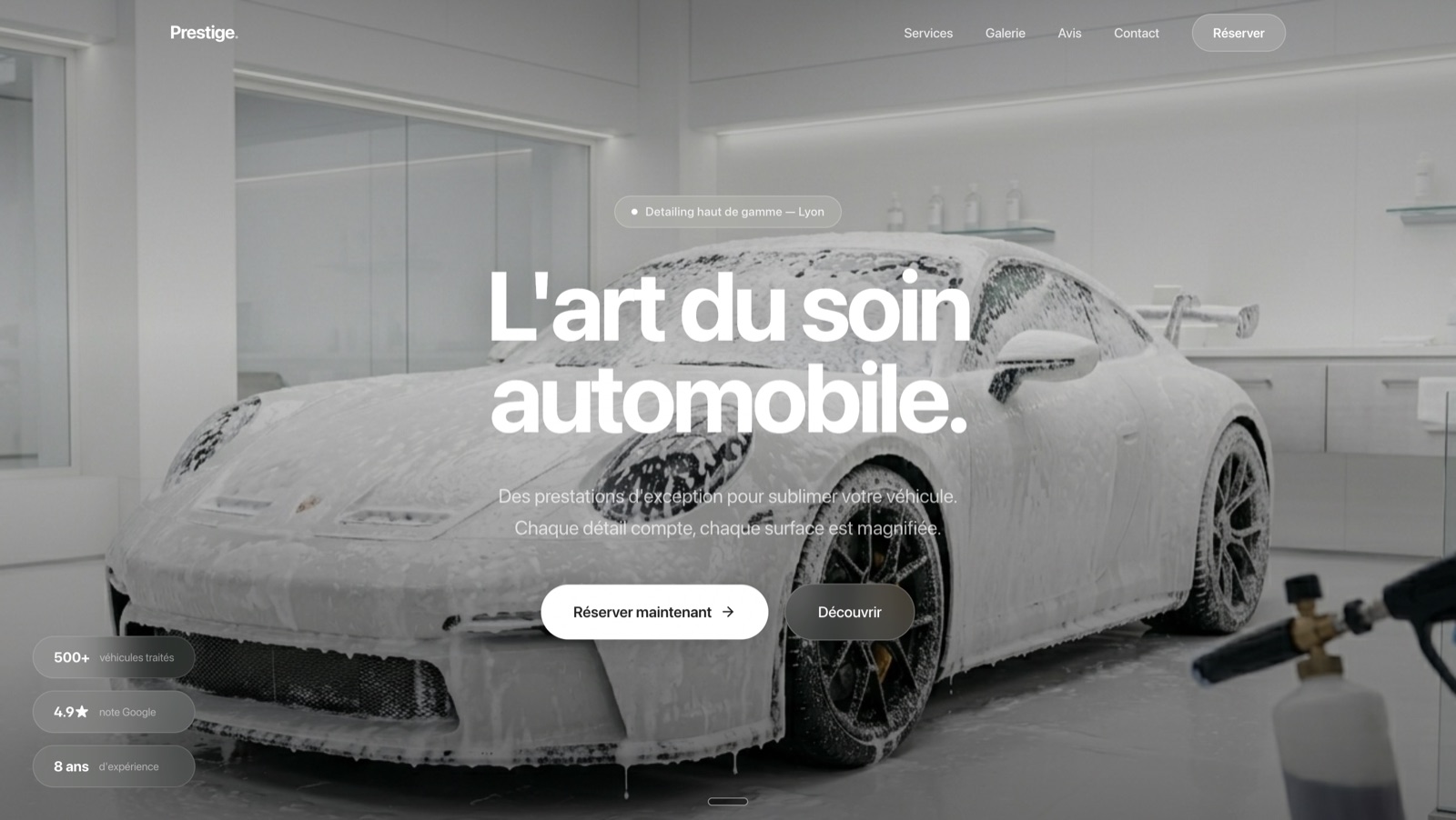 Website example for auto detailing