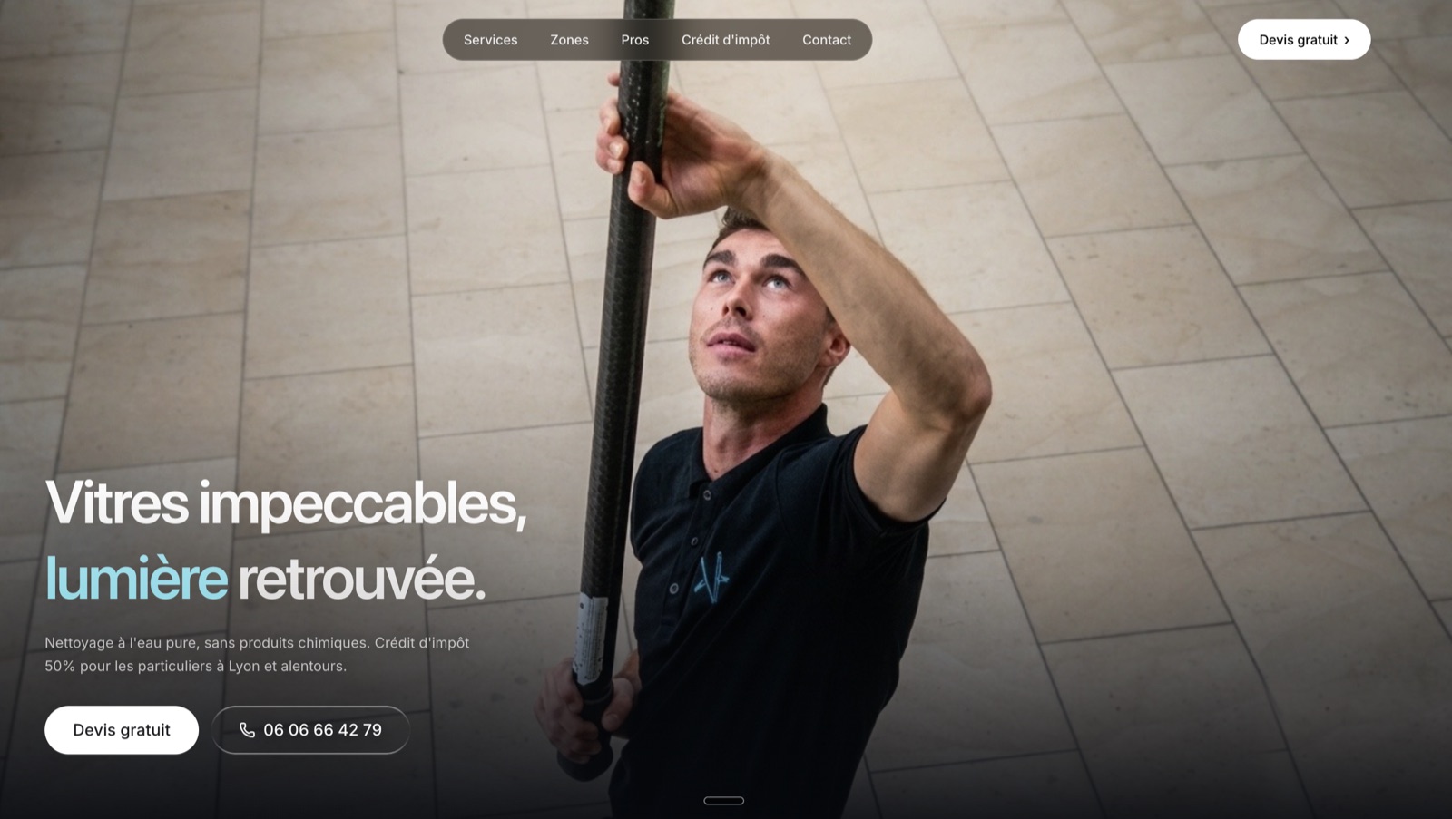 Website example for a window cleaning pro